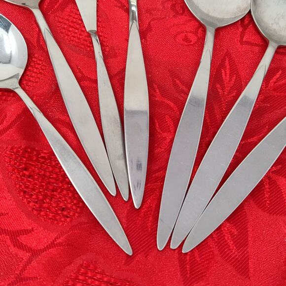 7X Serving Set Oneida Oneidacraft Deluxe Stainless Wintersong Spoons Ladle - Picture 5 of 11